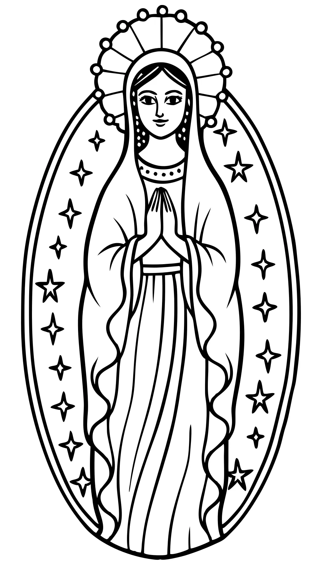 Página para colorear de Nuestra Señora de Guadalupe